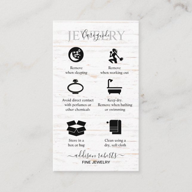 Rustic Boho Wood Watercolor Sunflower Jewellery Ca Business Card (Front)