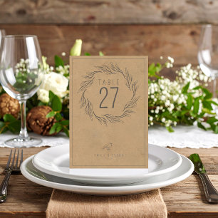 Rustic Boho Wreath Wedding Table Number ID1109