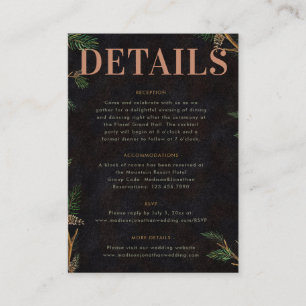 Rustic Bold Holly Berries Christmas Wedding Detail Enclosure Card