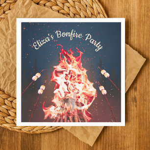 Rustic Bonfire and Marshmallows Paper Napkin