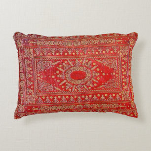 Rustic Book Cover Cushion Old Gilded Red Leather