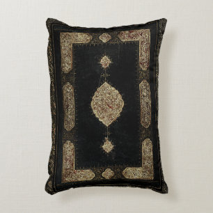 Rustic Book Cover Cushion Old Leather Fine Gilding