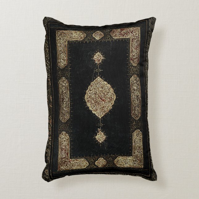 Rustic Book Cover Cushion Old Leather Fine Gilding (Front(Vertical))