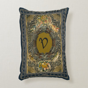 Rustic Book Cover Cushions Embroidered Monogram