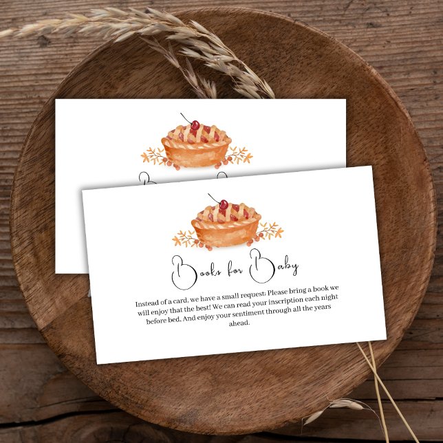 Rustic Books Cutie Pie Cherry Fall Baby Shower  Enclosure Card (Rustic Books Cutie Pie Cherry Fall Baby Shower Enclosure Card)