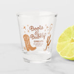 Rustic Boots and Bubbly Bridal Shower Shot Glass<br><div class="desc">Kick up your heels at your bridal shower with our Rustic Boots and Bubbly Shot Glass! Featuring a playful western-themed design, complete with boots and bubbly, this shot glass is the perfect way to add some country flair to your celebration. Customise it with your name or a cheeky message to...</div>