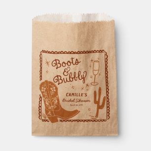 Rustic Boots and Bubbly Western Hand Drawn Favour Bags