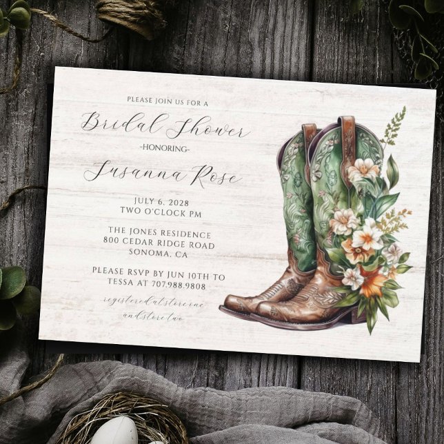 Rustic Boots Bridal Shower Invitation (Creator Uploaded)