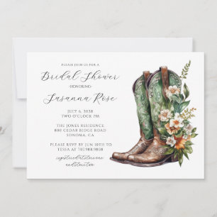 Rustic Boots Bridal Shower Invitation
