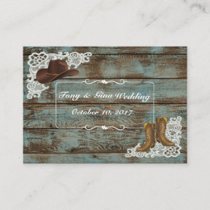 Rustic Boots & Lace Wedding RSVP Card