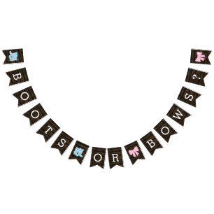 Rustic Boots or Bows Gender Reveal Baby Shower Bunting