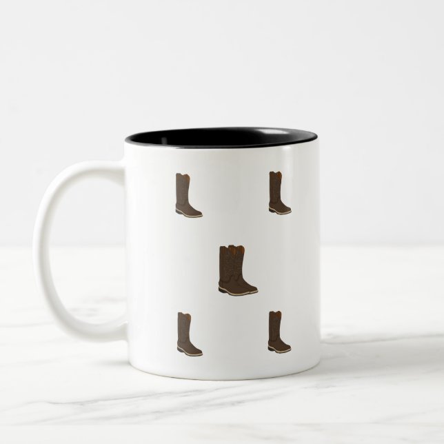 Rustic Boots Two-Tone Coffee Mug (Left)