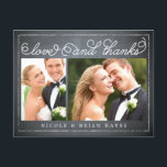Rustic Border Wedding Thank You Card - Chalkboard<br><div class="desc">Sending out your thank you note will be a breeze with this chic and stylish thank you postcard. Visit our designs showroom at WWW.BERRYBERRYSWEET.COM</div>