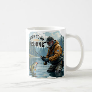Rustic Born to go Fishing Grandpa Coffee Mug