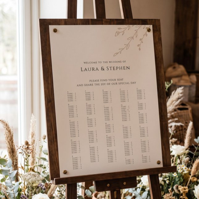 Rustic Botanical Alphabetical Wedding Sign (Creator Uploaded)