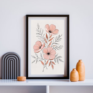 Rustic Botanical Bloom Poster