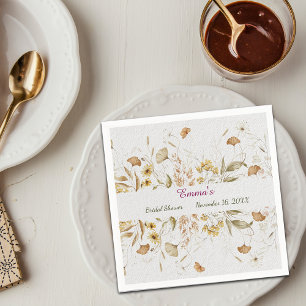 Rustic Botanical Bridal Shower Customize Paper Napkin