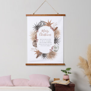Rustic Botanical Christmas Tapestry