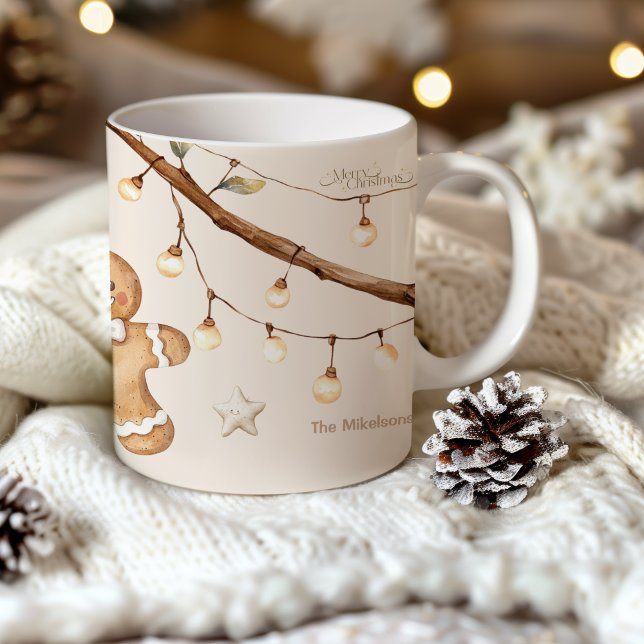 Rustic Botanical Christmas Two-Tone Coffee Mug (Creator Uploaded)