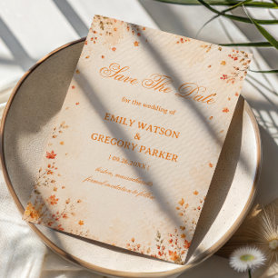 Rustic Botanical Elegant Autumn Save The Date