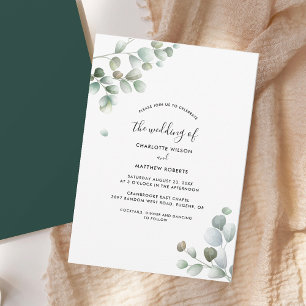 Rustic Botanical Eucalyptus Foliage Wedding Invitation