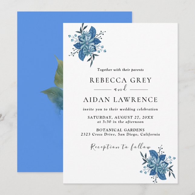 Rustic Botanical Eucalyptus Greenery Wedding Invit Invitation (Front/Back)