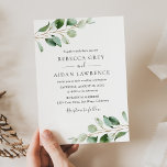 Rustic Botanical Eucalyptus Greenery Wedding Invitation<br><div class="desc">This simple and elegant Wedding Invitation features beautiful moody watercolor eucalyptus leaf branches & has been paired with a whimsical calligraphy and a classy serif font in gold and grey. To make advanced changes,  please go select "Click to customise further" option under Personalise this template.</div>