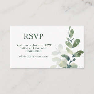 Rustic Botanical Eucalyptus Wedding Wedding RSVP Enclosure Card