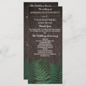Rustic Botanical Fern Woodland Wedding Programs Programme (Front/Back)