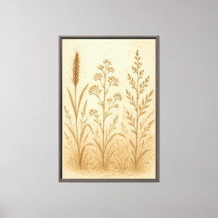 Rustic Botanical Field Illustration Art Print