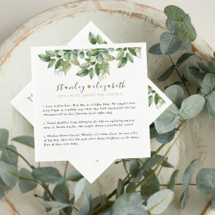 Rustic Botanical Green & Gold Foliage Wedding Napkin