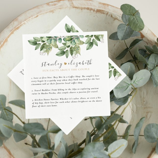 Rustic Botanical Green & Gold Foliage Wedding Napkin (Creator Uploaded)