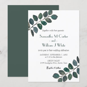 Rustic Botanical Greenery Eucalyptus Invitation