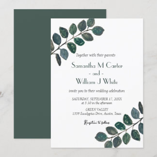 Rustic Botanical Greenery Eucalyptus Invitation
