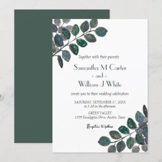 Rustic Botanical Greenery Eucalyptus Invitation