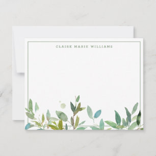 Rustic Botanical Greenery Foliage Thin Border Card