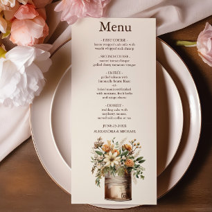 Rustic Botanical Greenery Wedding Menu