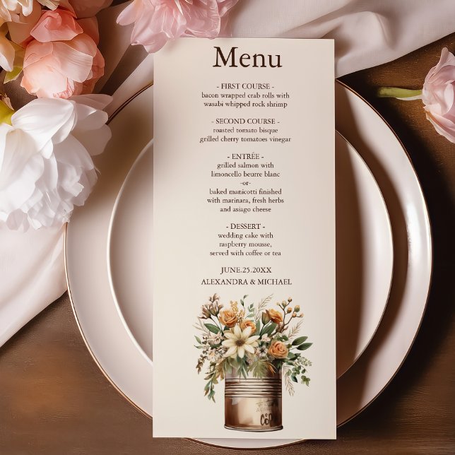 Rustic Botanical Greenery Wedding Menu (Creator Uploaded)