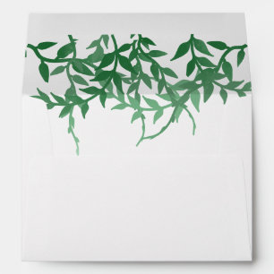 Rustic Botanical Leaves Wedding Envelope