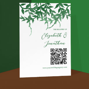 Rustic Botanical Leaves Wedding Registry Enclosure Card