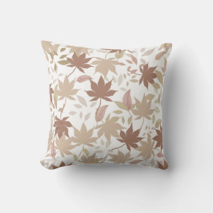 Rustic Botanical Maple Leaves Pattern Cosy Fall Cushion