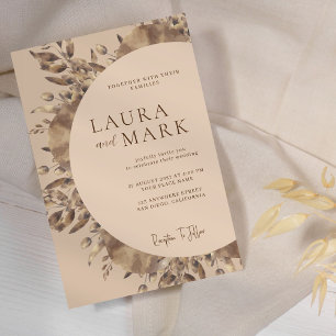 Rustic Botanical Minimalist Wedding Invitation