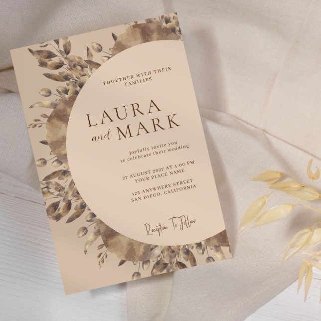 Rustic Botanical Minimalist Wedding Invitation (Creator Uploaded)