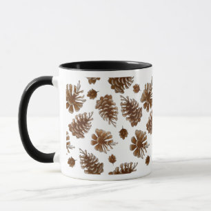Rustic Botanical Pinecone Watercolor Mug