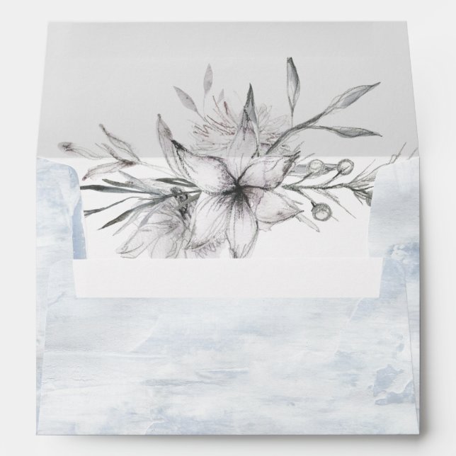 rustic botanical Pre-addressed Wedding Envelope (Back (Bottom))