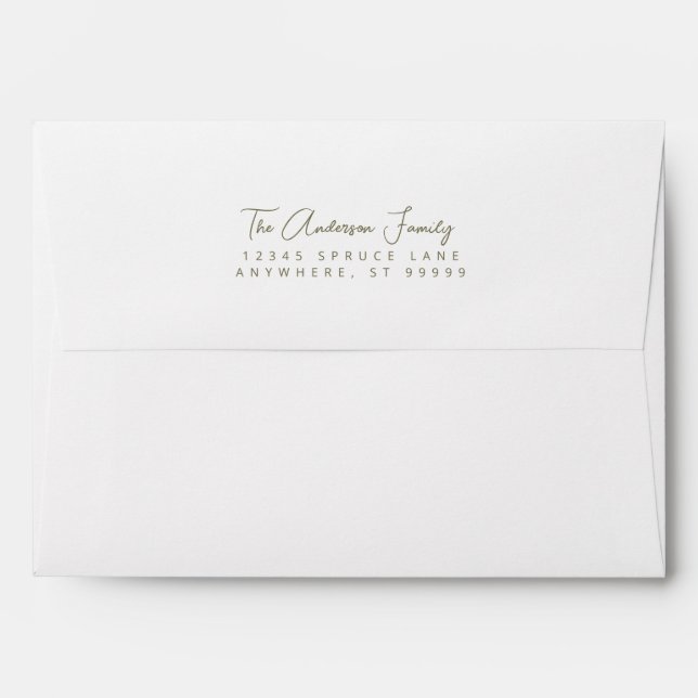 Rustic Botanical Print Christmas Envelope (Back (Top Flap))