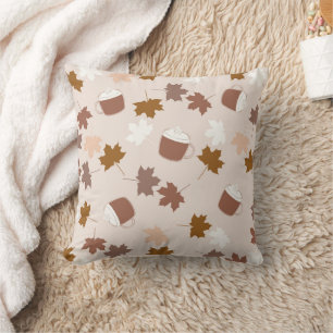 Rustic Botanical Pumpkin Spice Maple Leaf Pattern Cushion