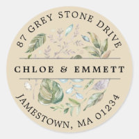 Rustic Botanical Return Address Label