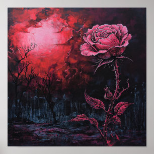 Rustic Botanical Rose Artwork Diy Décor Poster