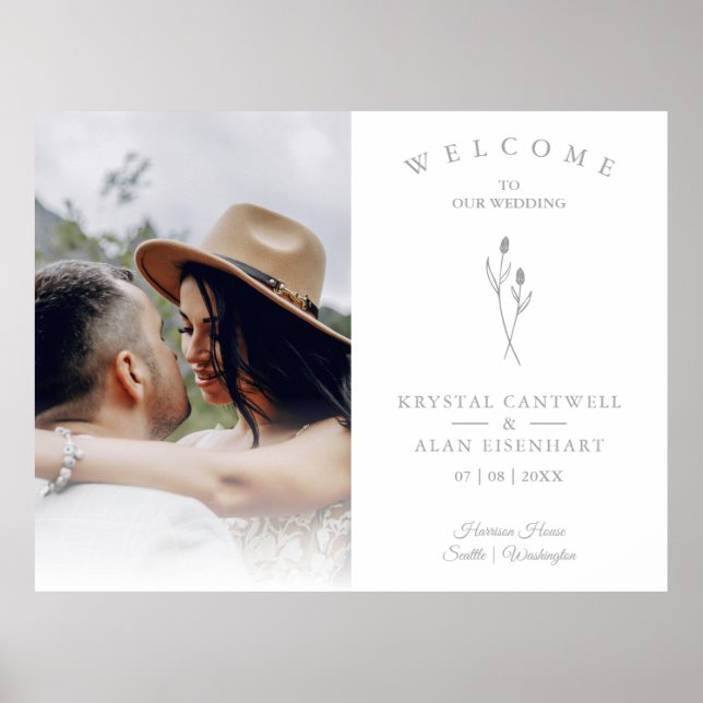 Rustic Botanical Simple Wedding Welcome Guests Poster (Front)